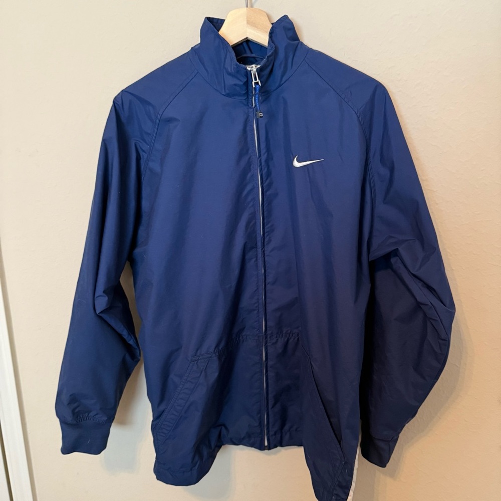 Vintage Nike Windbreaker Jacket Boys  XL Blue Full Zip Lined